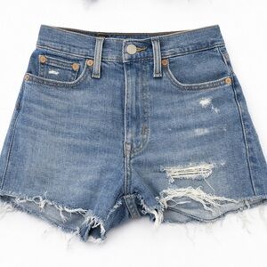 Levi’s 501 high rise cutoff denim shorts size 25 distressed